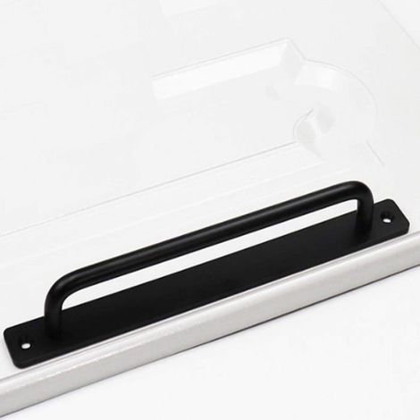 Poignée De Porte - Aluminium Noir - 210 X 25 Mm - Pour Porte Coulissante Armoire Balcon - 2 Pièces (1/5)