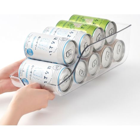 Distributeur de canettes pour réfrigérateur, transparent, extensible 38 × 9 × 17,5 cm — organiseur de boissons à rouleau (1/5)