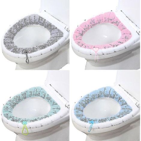 Abattant de toilette chauffant et épais avec poignée, lot de 4 pièces. (1/3)