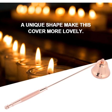 Éteignoir à Bougie en Forme de Cloche en Acier Inoxydable, Coupe-Mèche et Couvercle, Outil à Main (Or Rose) (1/5)