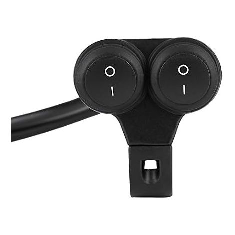 Commutateur de Guidon de Moto, Interrupteur Marche/Arrêt Universel 22mm Phare Feux Antibrouillard Double Bouton de Commande (B) (1/5)