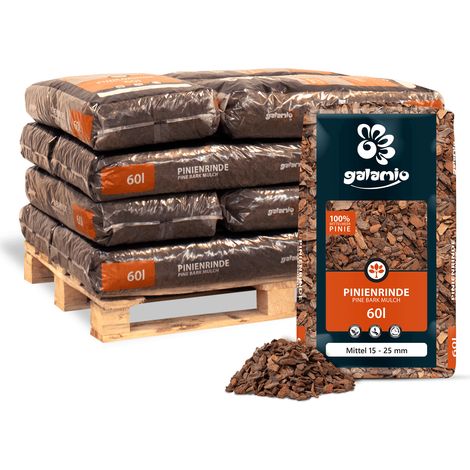 Galamio Rindenmulch Pinie Mittel 60l x 12 Sack 720l 12er (1/5)