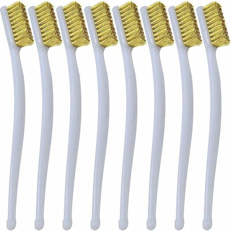 Kleine Messingbürsten, 8 Stück Mini-Metallbürsten zur Reinigung von Lötzinnresten, Rost und 3D-Druckerdüsen