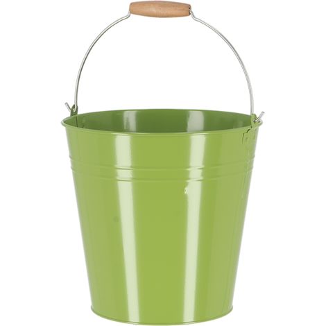 Seau en acier et bois "Nature Shades" - Vert - 10,75 L - Livraison gratuite (1/5)