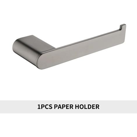 Porte-papier toilette gris RD, noir mat, avec support pour téléphone, fixation murale, accessoire de salle de bain en acier inoxydable brossé doré. (1/5)