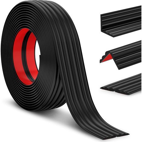 Protezioni angolari, strisce decorative autoadesive, adatte a proteggere angoli interni ed esterni di pareti ecc., colore nero. (1/5)