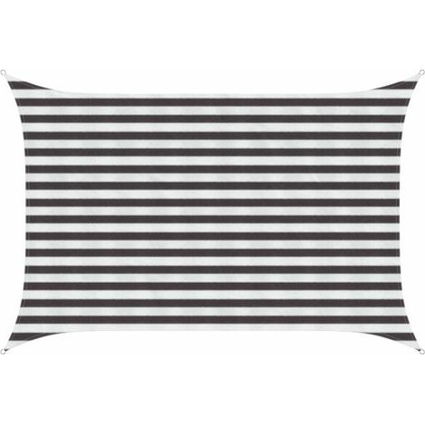 Voiles d'ombrage gris anthracite et blanches, 2 x 3 mètres en PEHD (1/5)