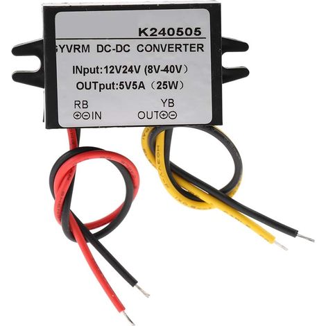 12V/24V 5A DC-DC Converter Power Supply Module for Cars, Cameras, Pumps and Other Reliable Voltage Regulators with Overcurrent Protection (1/5)