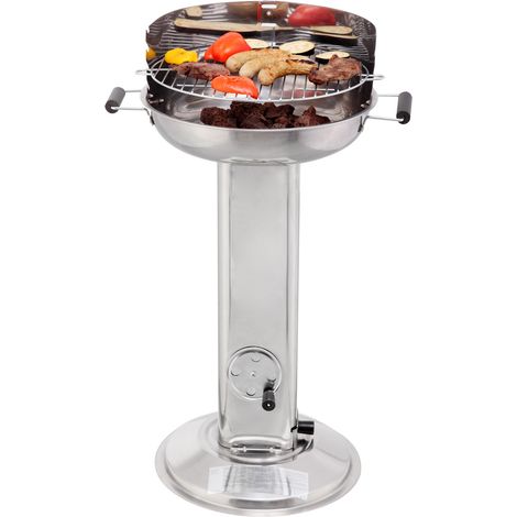 Tepro Holzkohlegrill Hartford Edelstahl Säulengrill Kohlegrill Camping Grill BBQ (1/5)