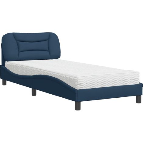 Letto con Materasso Hvar Blu 90x190 cm in Tessuto vidaXL (1/5)