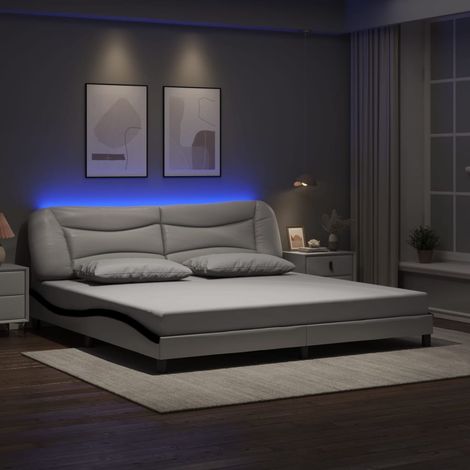 Giroletto con LED senza Materasso Hvar Bianco e Nero 200x200 cm vidaXL (1/5)