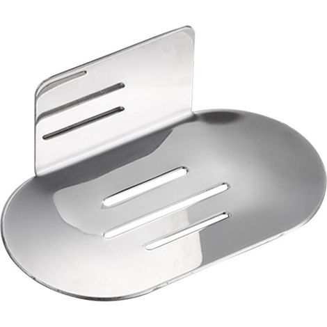 Porte Savon Mural de Auto-adhésif, Porte-Savon Douche en Acier Inoxydable, Boite a Savon de sans Perçage pour Cuisine de Salle de Bain Utilisé pour Stocker éponge à Savon Brosse(Argenté) (1/4)