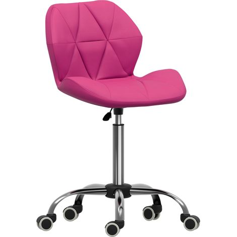 Geo Office Chair Faux Leather Adjustable Computer Desk Chair Padded Swivel Seat, Pink