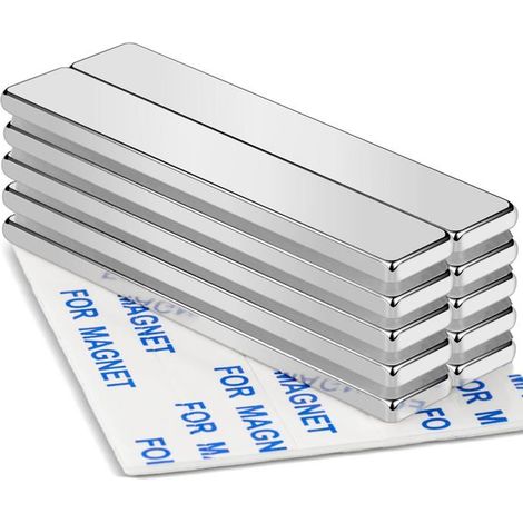 Barreaux aimantés avec adhésif double face, parfaits pour réfrigérateur, garage, cuisine et bureau, 60 x 10 x 3 mm, 10pcs (1/5)