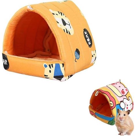 1 Stück Schweinebett Haus, Schweinebett, Nagetier Plüsch Schlafbett, Geeignet für Meerschweinchen, Chinchillas, Frettchen, KORB