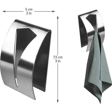 Porte-Serviettes, Porte Torchon Cuisine Accroche Torchon pour Salle de Bain, Cuisine et Maiso, Sans Perçage(2 Pièces) MOONSTARS (1/4)