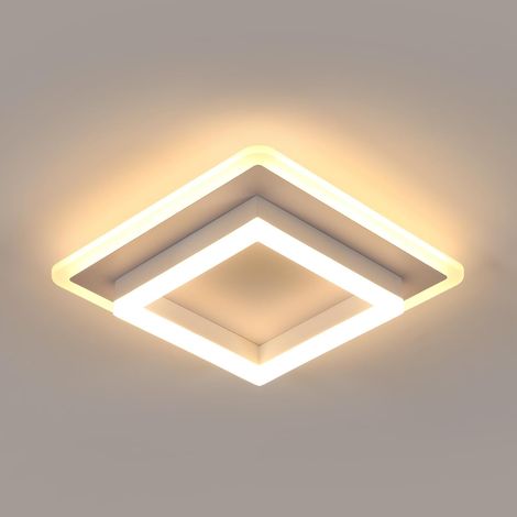 COMELY® Quadratische LED-Deckenleuchte, 30 W, 3375 lm, weiße LED-Deckenleuchte, Warmweiß 3000 K, Innenbeleuchtung, moderne Deckenlampe für Flur, Küche, Badezimmer, Schlafzimmer, Wohnzimmer, 30 cm [Ene
