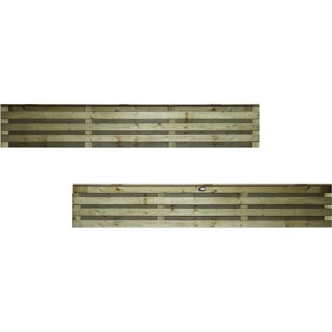 6ft x 1ft ROMAD Double Horizontal Venetian Slatted Fence Panel