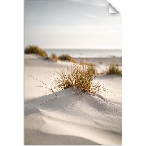 Selbstklebendes Poster – Wandsticker Strand Meer Dünen Natur Pflanzen 90x130 cm (1/3)