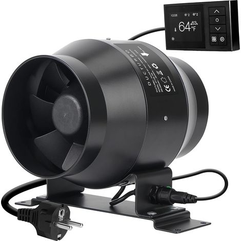 1 Ventilateur tubulaire 100mm, Débit 275m³/h, Moteur EC, Boîtier aluminium, Pour tente de culture