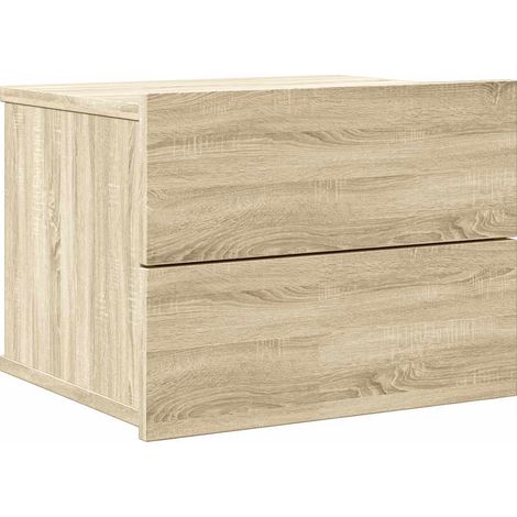 Mesita de noche madera contrachapada color roble 40x30x30 cm vidaXL