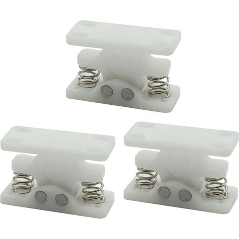 Loquet à double rouleau avec pince d'arrêt, Blanc