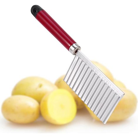 Tagliapatate ondulato multifunzionale in acciaio inox – per patate, frutta e verdura – accessorio da cucina