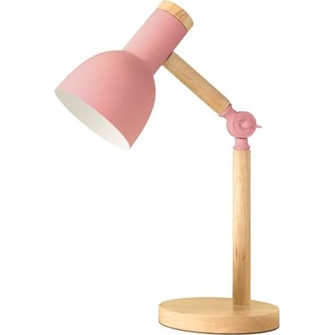 Lampe De Table En Bois - Réglable 20-40cm - Led 3000k Pour Lecture Et Chambre - Avec Cable Usb-C (1/5)