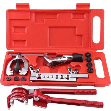 Kit d'évasement de tuyaux 11Pcs – Outil de pliage et coupe-tube – Matériaux acier et aluminium – Adaptateurs pour tubes 1/4, 5/16, 3/8 pouces (1/5)