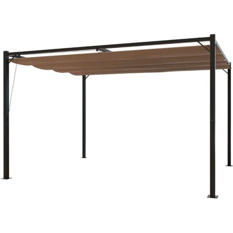 Gazebo autoportante tela poliestere grigio tortora 3 x 4 m 12 m² TUSA (1/5)