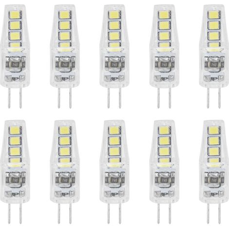 – Confezione da 10 lampadine LED G4 da 2W 180LM – Luce bianca a 360° – Materiale PC – Sostituisce le lampadine alogene da 20W – 220V lumi-Crezuo