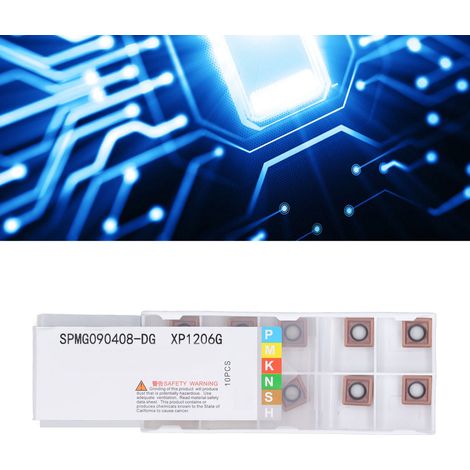 10 CNC-Schneidwerkzeuge, Dreheinsätze, bronzefarbene Hartmetallbeschichtung SPMG090408-DG (1/5)