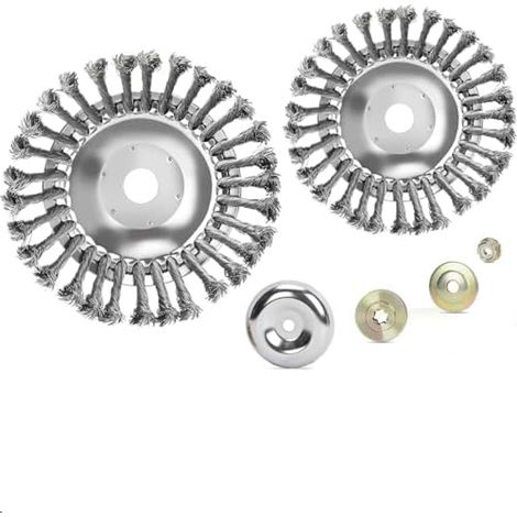 Pièces Brosse Metallique Debroussailleuse,Remplacement Tete Debroussailleuse,avec Accessoires,Brosse de Desherbage Diamètres 150 et (1/5)