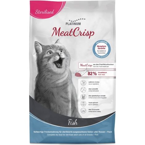 PLATINUM MeatCrisp Poisson stérilisé - croquettes pour chat - 3 kg