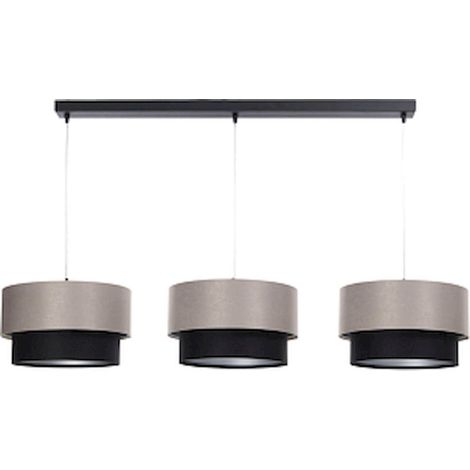 Suspension design satin noir et beige ajustable élégance moderne - Noir satiné et beige satiné (1/4)