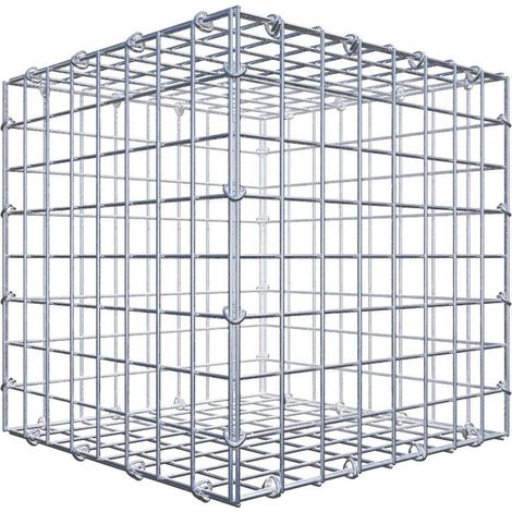 Gabiondeco - Gabion 40 cm x 40 cm x 40 cm (L x H x P). mailles 5 x 5 cm. Fermeture par anneaux en c - Made in Germany (1/5)