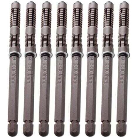 ALLIANDISLot de 8 supports d'étagères flottants en bois invisibles et durables avec vis - Pour le matériel réglable - Pour étagères (diamètre 10 x 100 mm) (1/5)
