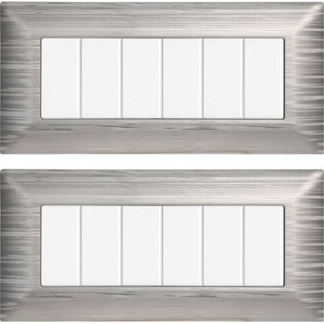 gloca Set Placche Plastica Compatibili Matix (2 Pezzi silver satinato, 6 Posti) (1/4)