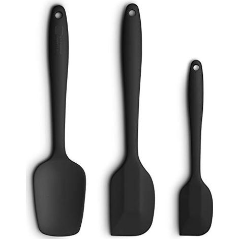 Spatule En Silicone - Résistante À La Chaleur Jusqu'à 260 °C - Poignée Ergonomique Avec Âme En Acier Inoxydable - Pour Cuisinière Et Plats Non-Adhésifs - Lot De 3 (1/5)