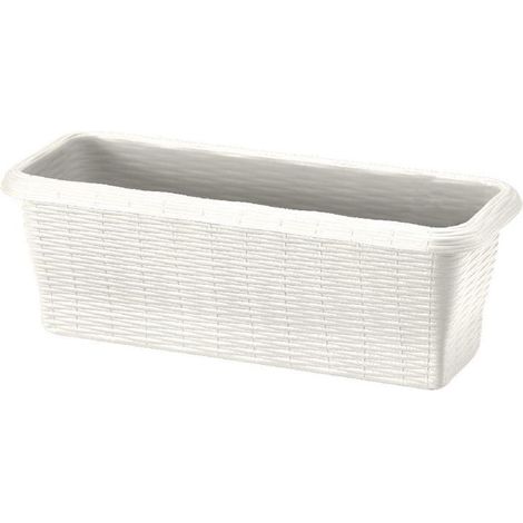 FIORIERA RETTANGOLARE 'PAGLIA' cm 50x20x17,5 lt.8,7 - panna  - BAMA