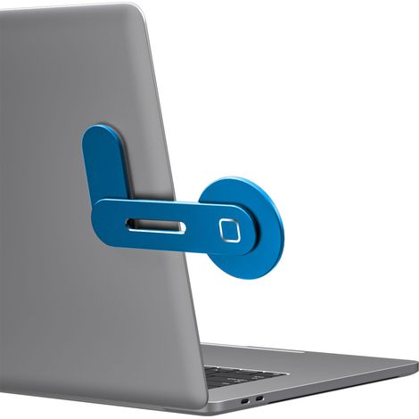 Support réglable pour ordinateur portable, support magnétique pour téléphone, fixation latérale fine en aluminium pour écran d'ordinateur, support extensible portable, bleu