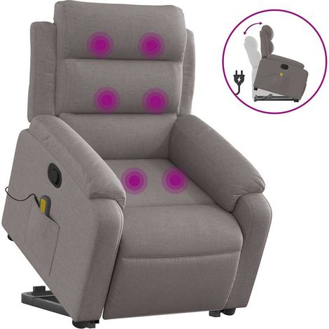 Maison Exclusive - Massagesessel mit Aufstehhilfe Taupe Stoff