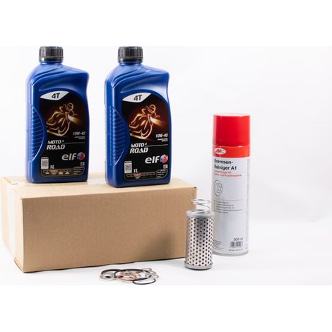 Kit Entretien Vidange Standard pour MOTO GUZZI NTX 350 de 1990 à 1993 - ELF  MOTO 4 ROAD 10w40 2L