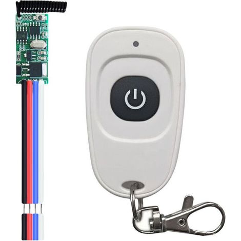 DC12V-Funkfernbedienungsschalter, Fernbedienung + 12V-Empfänger-Set, Mini-433MHz-LED-Relaismodul mit hoher Empfindlichkeit, DC 3,5–12V, für Garagentorschloss, Summer (1/5)
