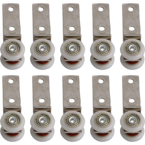 2,5" x 0,75" Winkelrohr-Rollenblock mit Metalllager und zwei Kunststoffrädern für Schiebetüren, Fensterschränke