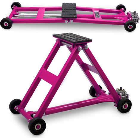 BITUXX KFZ Scherenlift Scherenwagenheber 2,5T flach Wagenheber 2500 Kg Hubhöhe von 11 cm bis 48 cm inkl. Gummiauflage und praktischer Handkurbel Magenta (1/5)