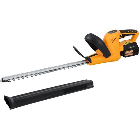 20" Cordless Hedge Trimmer, 18V Electric Hedge Cutter with 51cm Dual Action Blade, 2 x 4000mAh Batteries Brushless Motor for Garden Branches, Shrubs, Twigs, Orange (1/5)