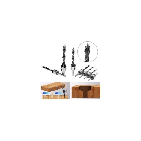 5-schneidiger HSS-Senker, Senker für Holzbearbeitung, Kegelreibahle, Anfasen 3–10 mm, 7-teilig – Crezuo