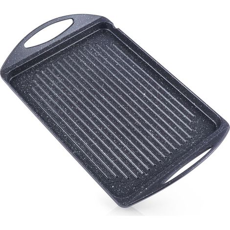 Plaque de grill en aluminium avec revêtement antiadhésif en granit (1/5)