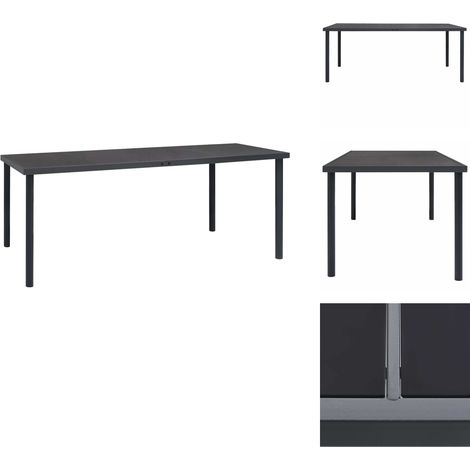 Table à dîner d'extérieur Anthracite 190x90x74 cm Acier - Table À Manger Extérieure - Table De Jardin - Table Aluminium - Table En Verre - Mobilier De Jardin (1/5)